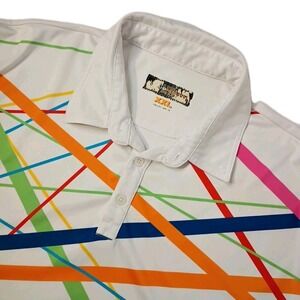 Loudmouth Polo Shirt Mens XXL Multicolor Abstract Performance Golf Colorful